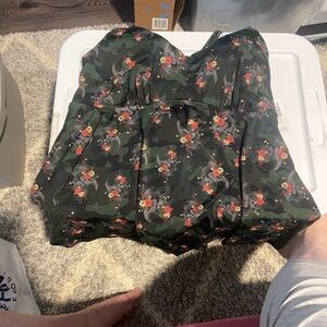 Torrid Floral Camouflage & Skull Swim Dress size 3 D/DD